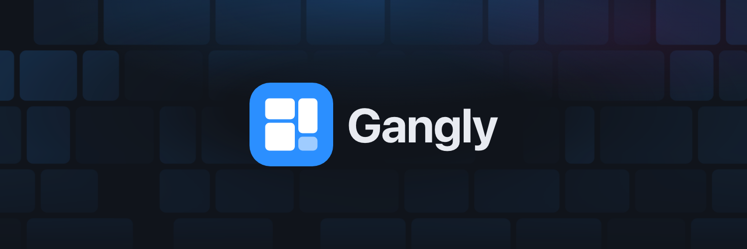 Gangly social header, dark theme